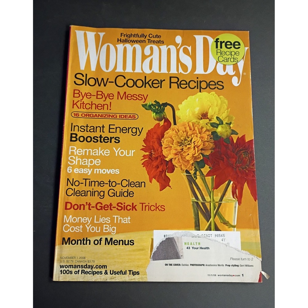 Woman's Day Magazine Nov 2006 Illustrated Slow-Cooker Recipes Health Exercise